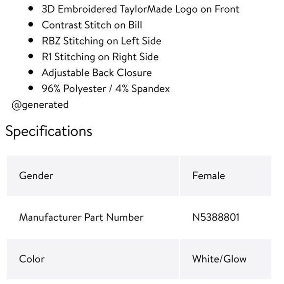 Taylor Made Golf Hat  - Picture 2 of 13